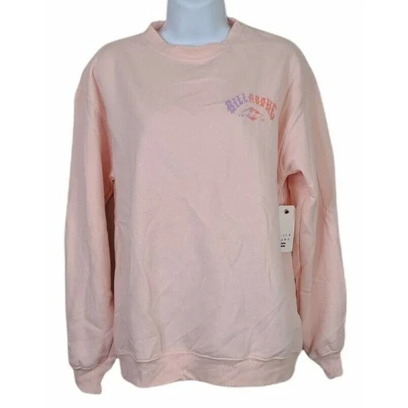 NWT Billabong Heritage Arc Graphic crew neck Sweatshirt Blush Pink Small - Picture 4 of 8